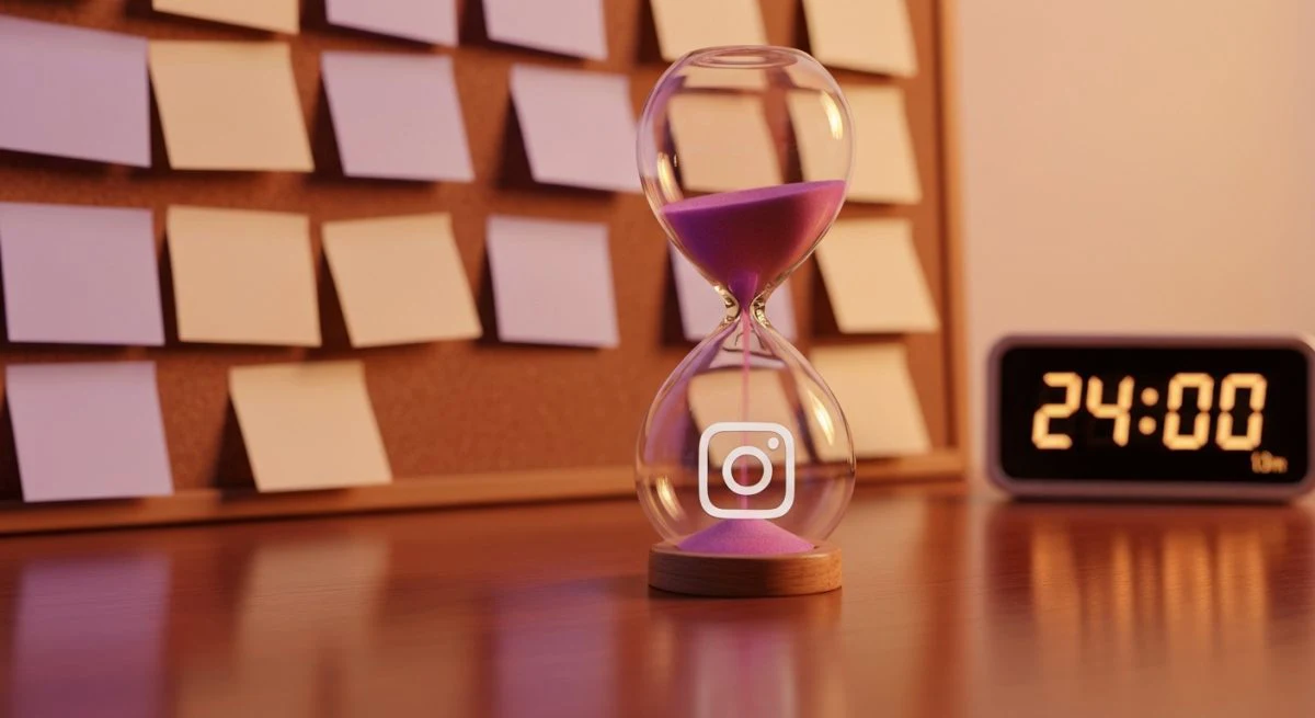 Reloj de arena de cristal con logo de Instagram grabado