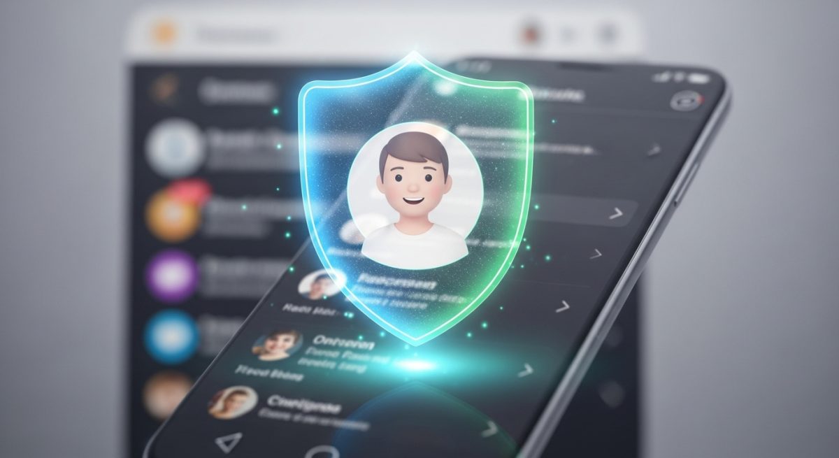 Escudo digital protege perfil de niño en smartphone