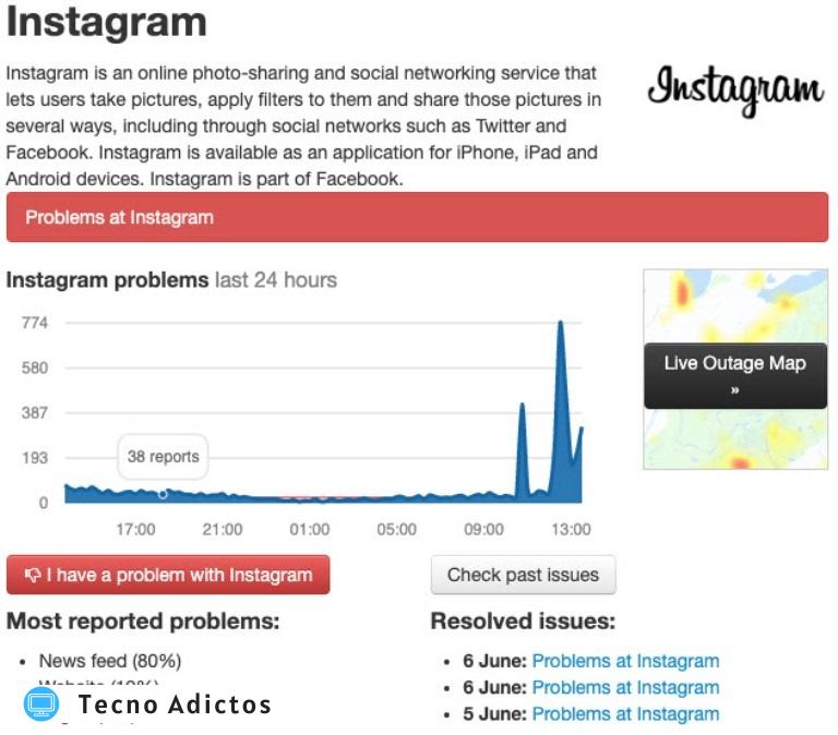 Interrupción de Instagram no funciona Interrupción de Instagram no funciona