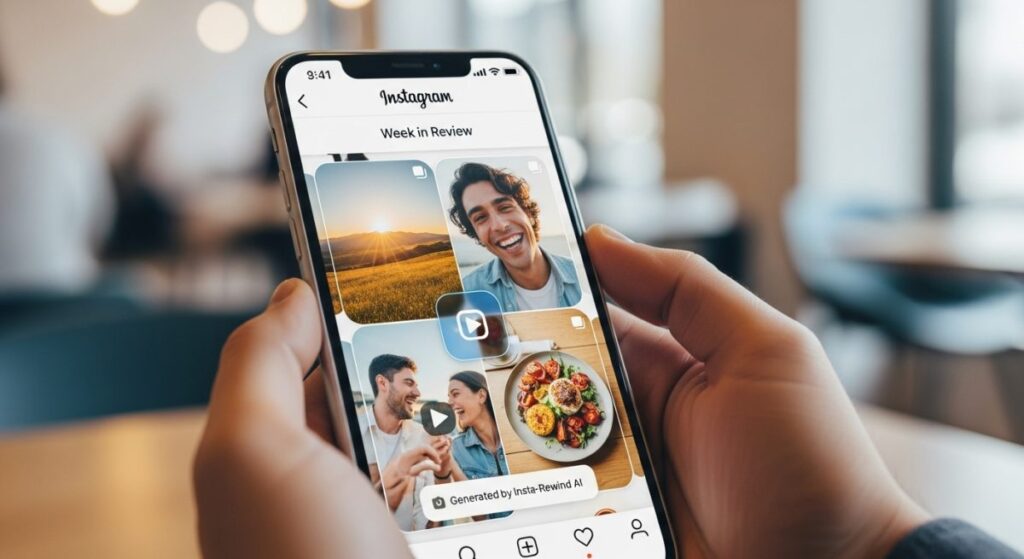 Móvil mostrando la nueva función de Reels con IA de Instagram