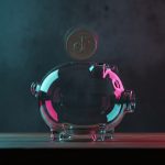 Cerdo hucha cristal moneda TikTok pared hormigón oscura
