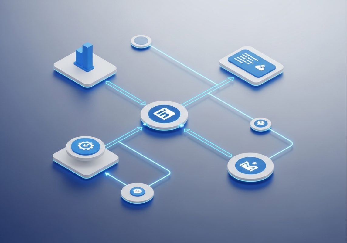 diagrama de flujo de red profesional en LinkedIn