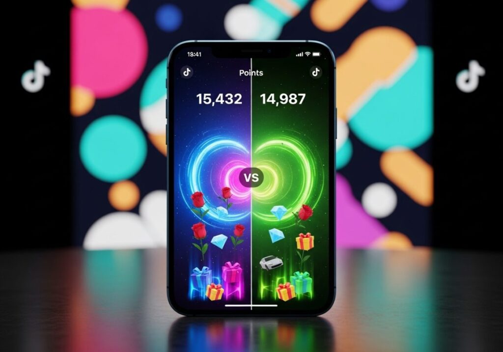 dos creadores de contenido en batalla de TikTok