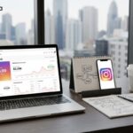 Profesional de marketing analizando rendimiento de anuncios Instagram