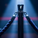 Barra de entrada con cuerda de terciopelo y logo de Facebook