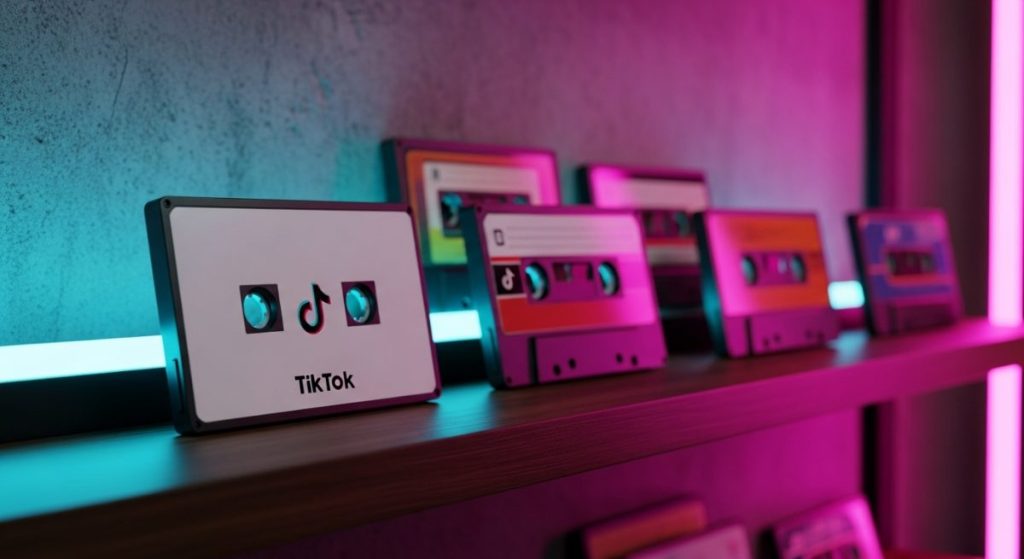 Colección de cintas de cassette con diseño moderno de TikTok