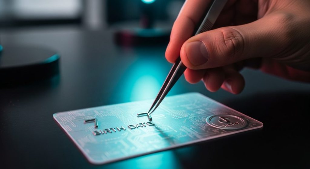 Mano utilizando pinzas para reemplazar dígitos en ID de TikTok