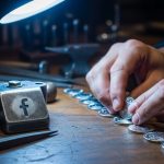 Manos de un artesano organizando monedas plateadas en un banco