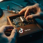 Manos intentando arreglar engranajes de una caja de música vintage